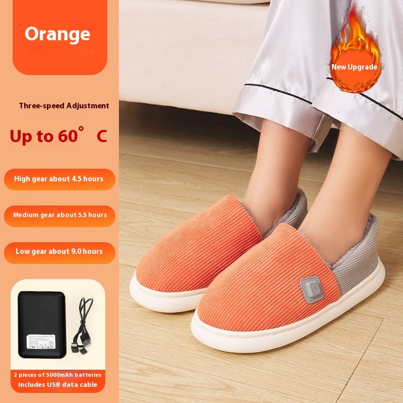 Household Charging Heating Can Walk Electrothermal Shoes Winter Cotton Slippers