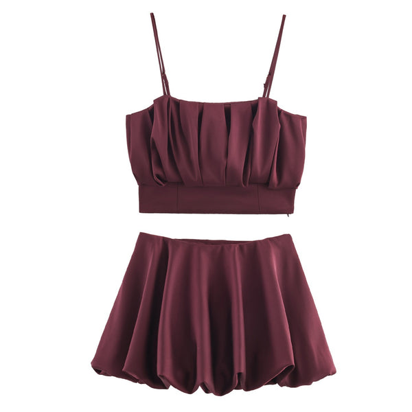 Sleeveless Vest And Skirt Women