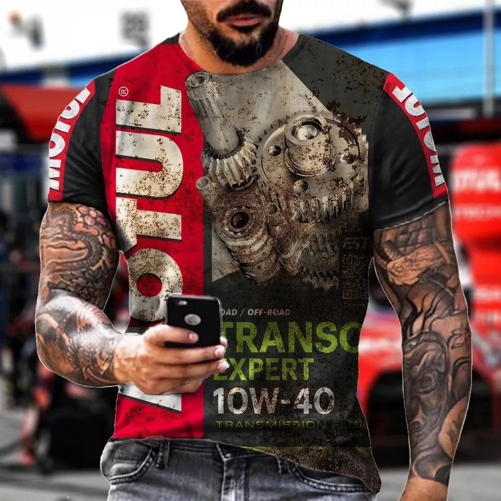 Men's Round Neck Pullover Short Sleeve Tee Digital Print Is Popular On The Street