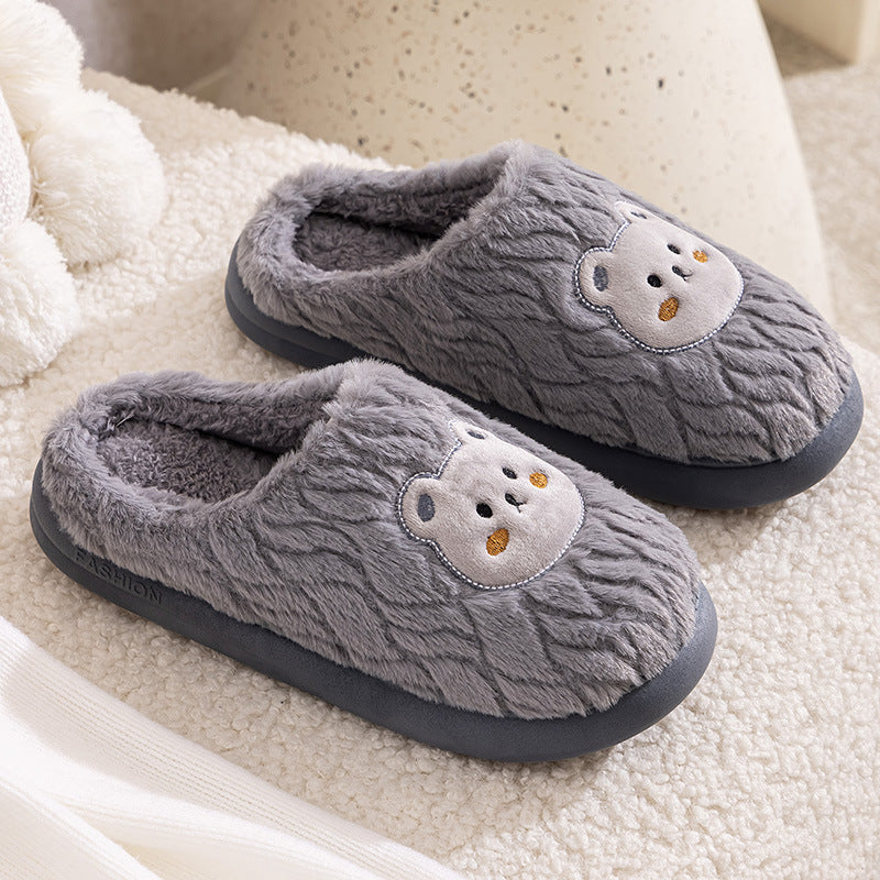 Couple Cotton Slippers Indoor Thickening Warm Plush Cotton Shoes