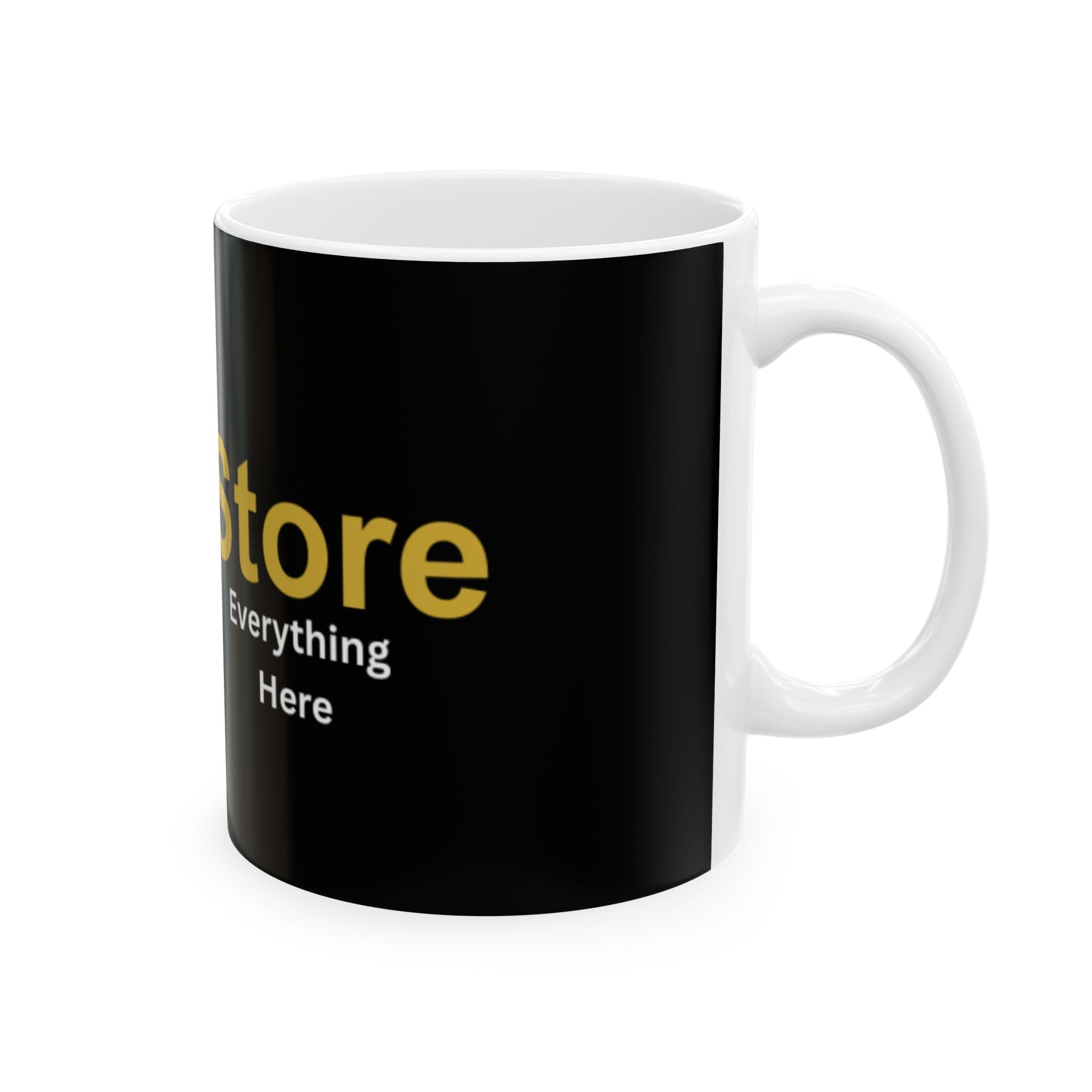 Logo Ceramic Mug – Branded Black Coffee Cup (11oz, 15oz)