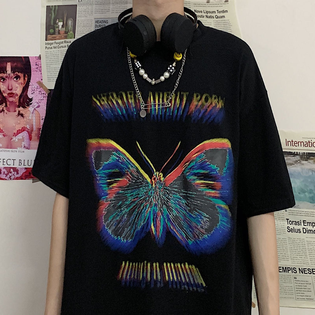 Butterfly print short sleeve