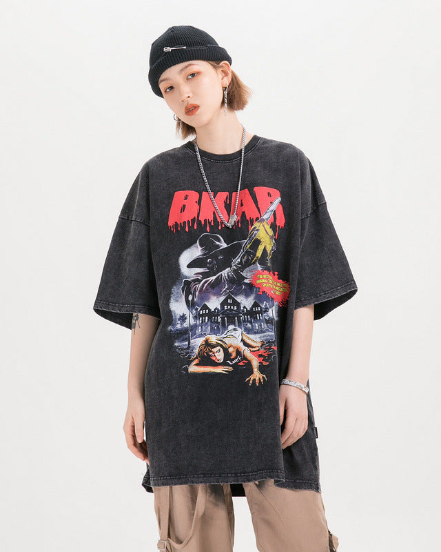 Graffiti print short sleeves