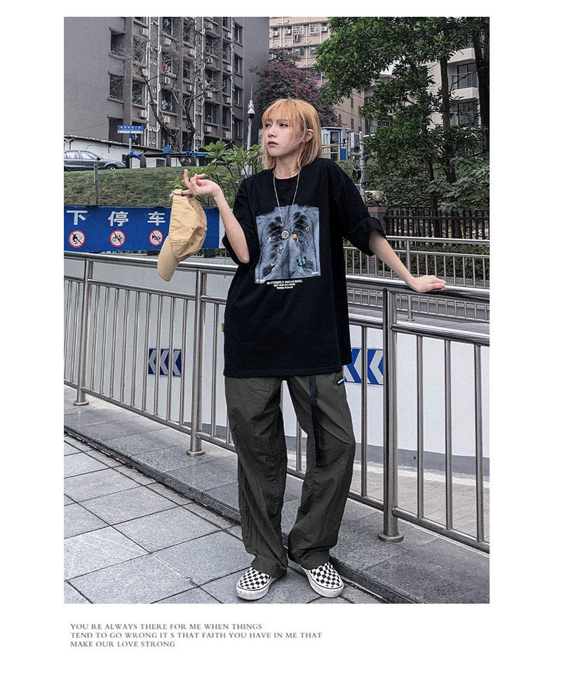 Chest print short sleeve