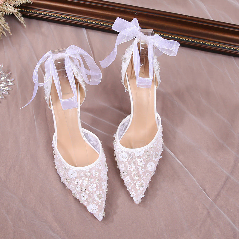 Fashion French Style Sequin Hollowed Sandals Women
