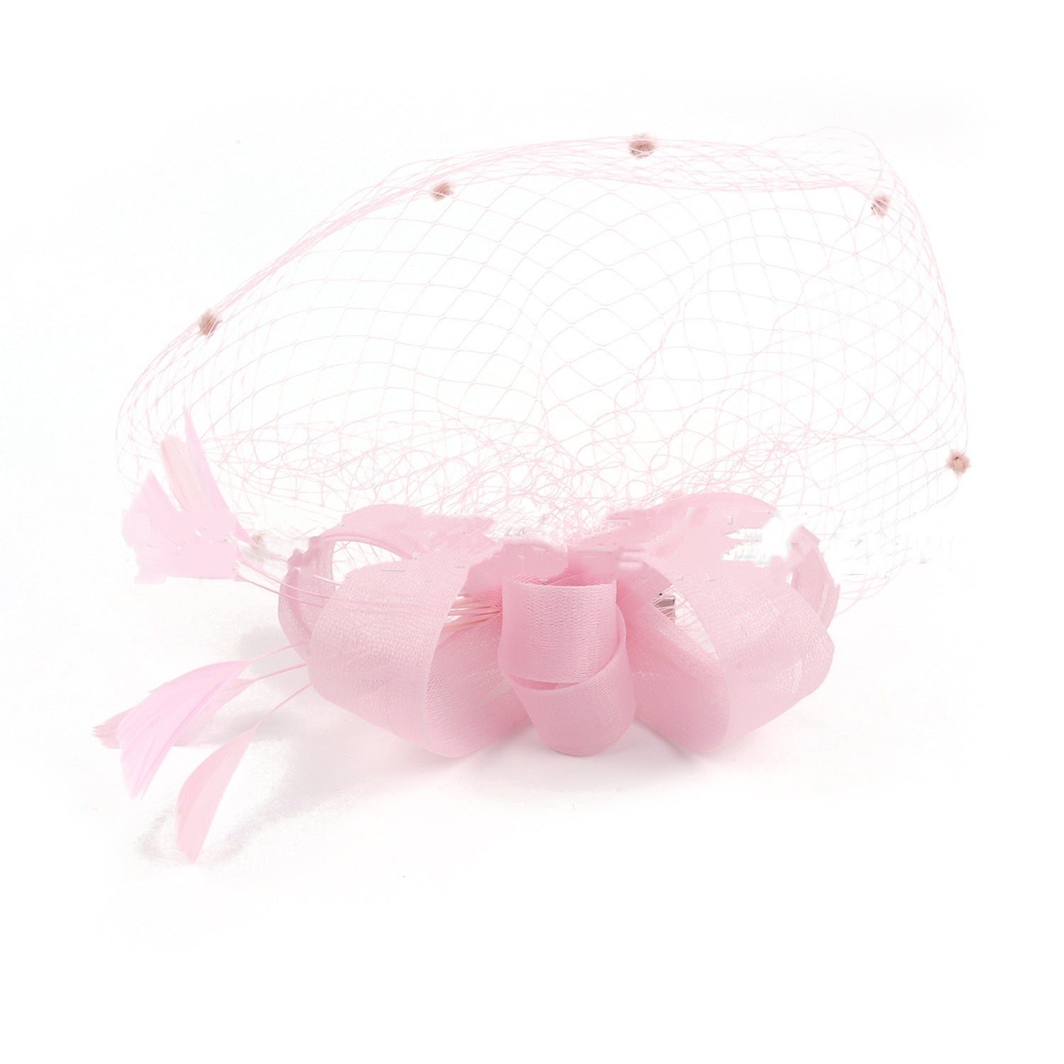 Bride Veil Hair Bow Top Hat Headdress Flower Cover Face Mesh Head