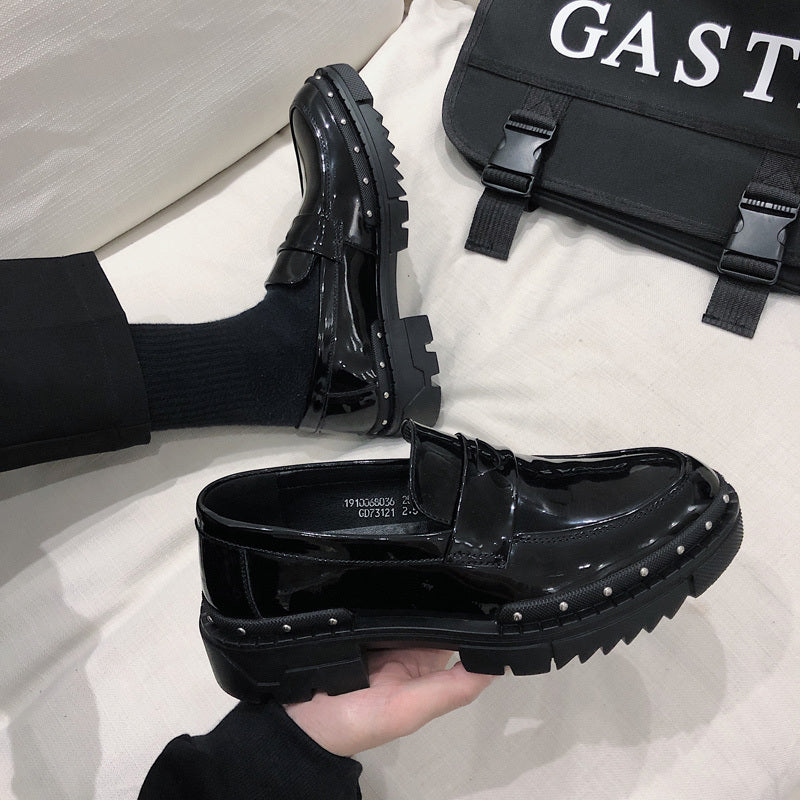 Casual Shoes Men's Korean Black English Shoes