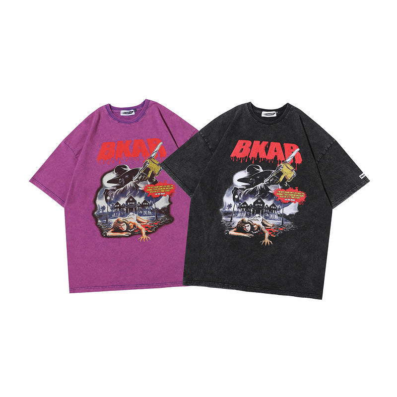 Graffiti print short sleeves