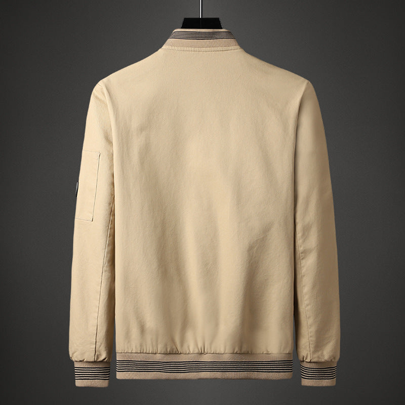 Men's Baseball Collar Casual Jacket Spring And Autumn Coat Men