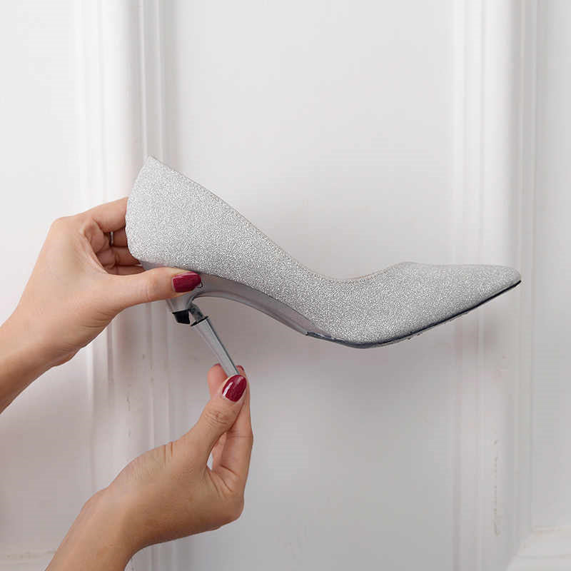 Telescopic Heel Foldable High-heeled Shoes