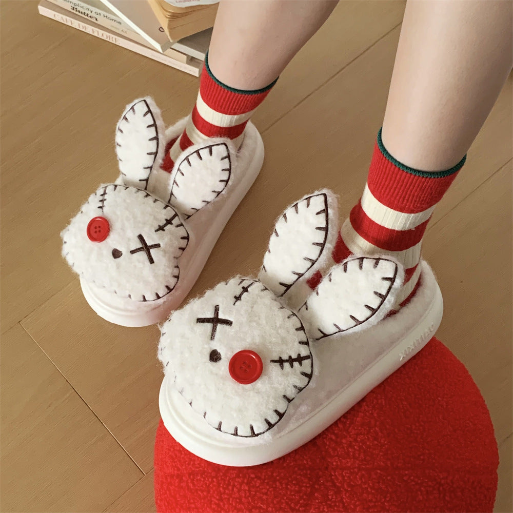 Women's Fashion Villain Rabbit Pirate Personality Cotton Slippers