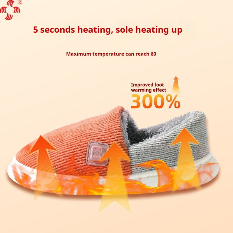 Household Charging Heating Can Walk Electrothermal Shoes Winter Cotton Slippers