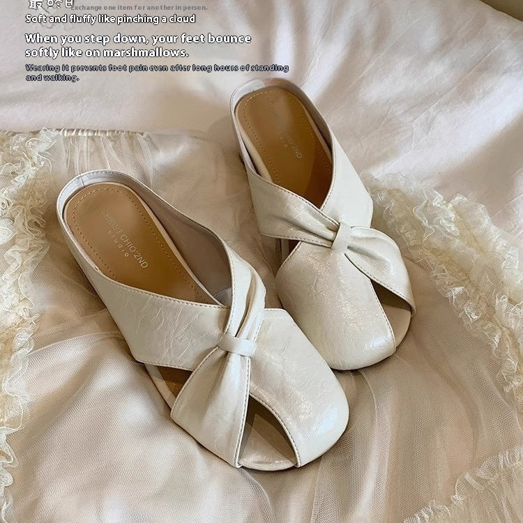 Women's Hollow-out Boken Half Slippers