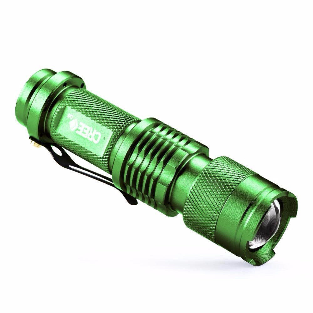 5 Colors Mini LED Flashlight Q5 2000lm Waterproof LED Laterna 1 Modes Zoomable PortableTorch Penlight AA 14500