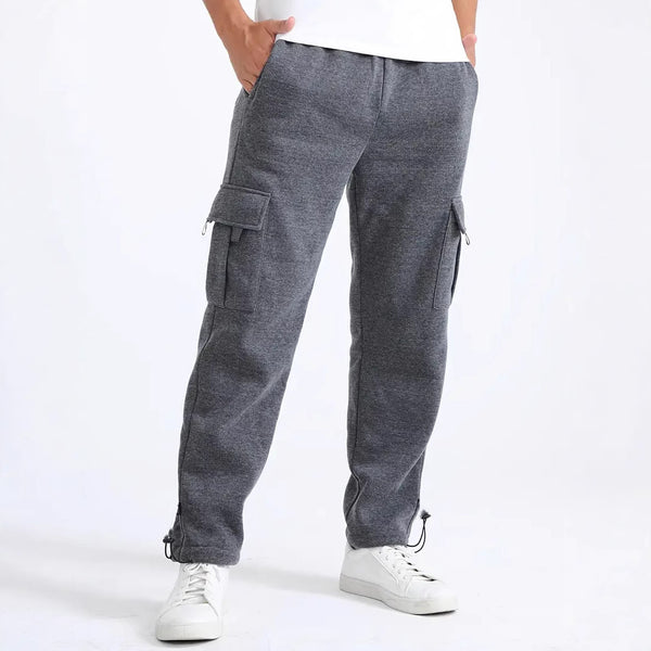 Men's Loose Sweatpants Overalls With Multi-pocket Tether