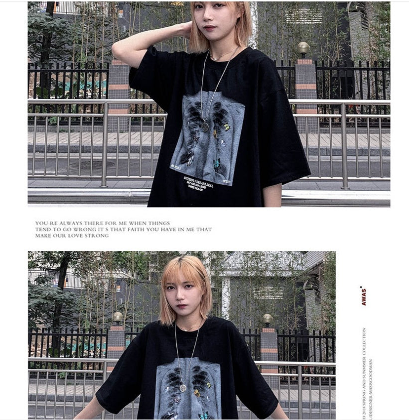 Chest print short sleeve