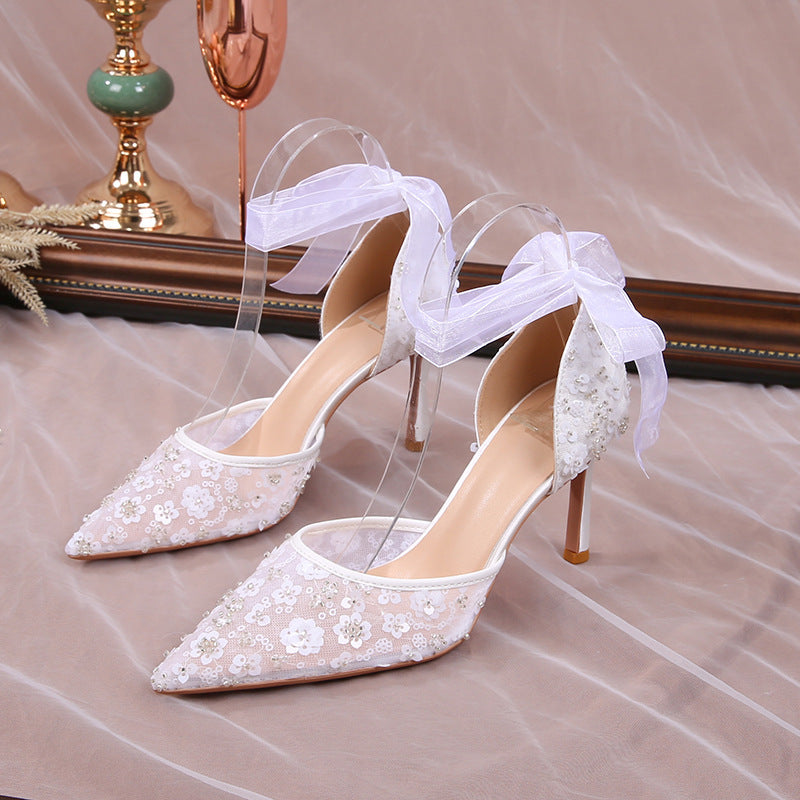 Fashion French Style Sequin Hollowed Sandals Women