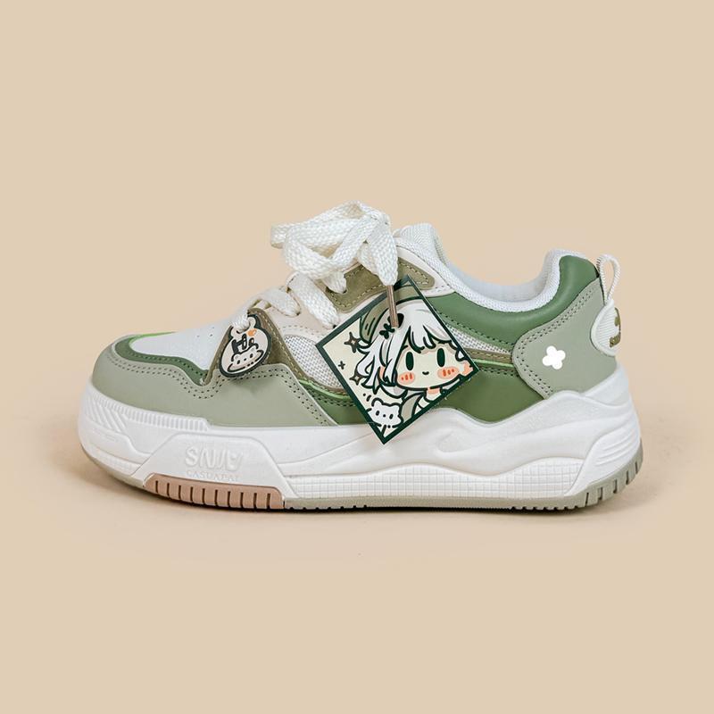 Green Versatile Good-looking Junior High School Girls' Shoes