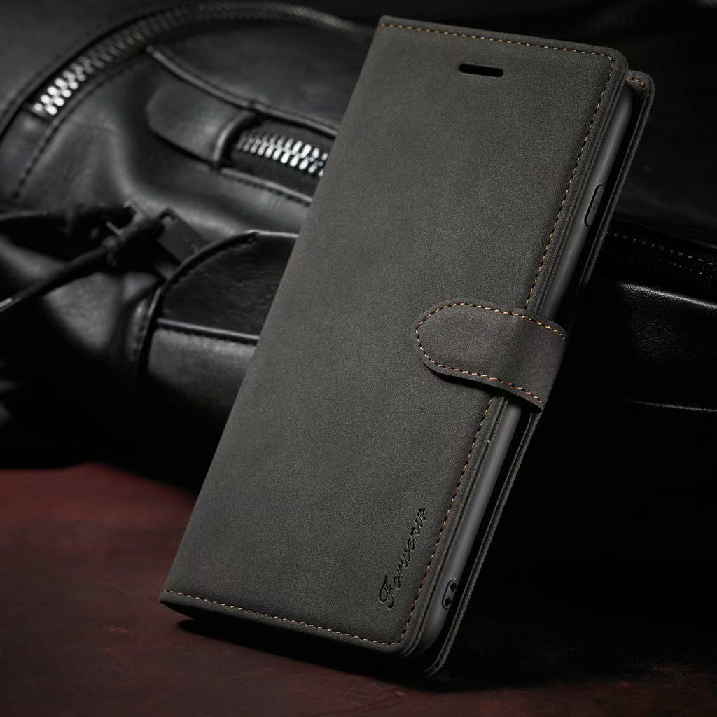 Frosted Flip Cover Magnetic Buckle Card Cover Mobile Phone Case