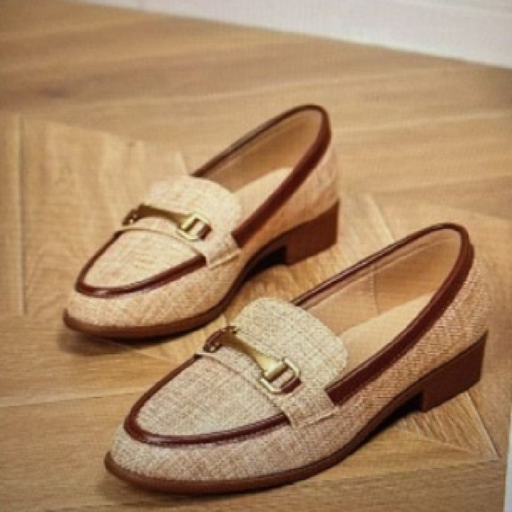 2025 Spring And Autumn Independent Station Supply Casual Flat Round Head 40-43 Large Size Slip-on Round Head Loafer Shoes