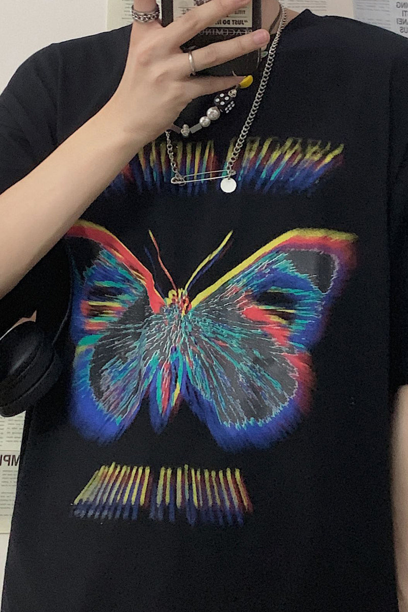 Butterfly print short sleeve