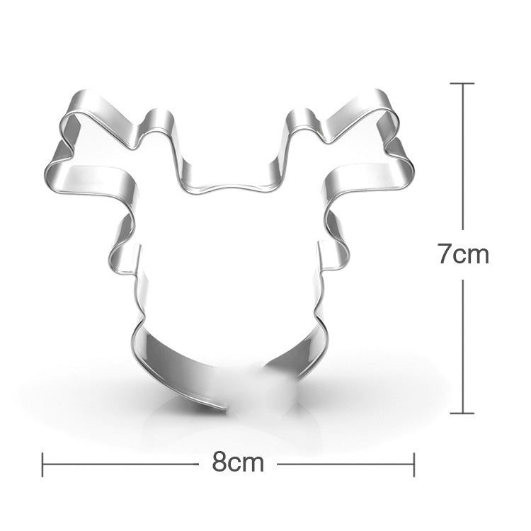 Stainless Steel Cookie Cutter Christmas Cartoon Deer Head Kitchen Baking Products Tools Fondant Mold
