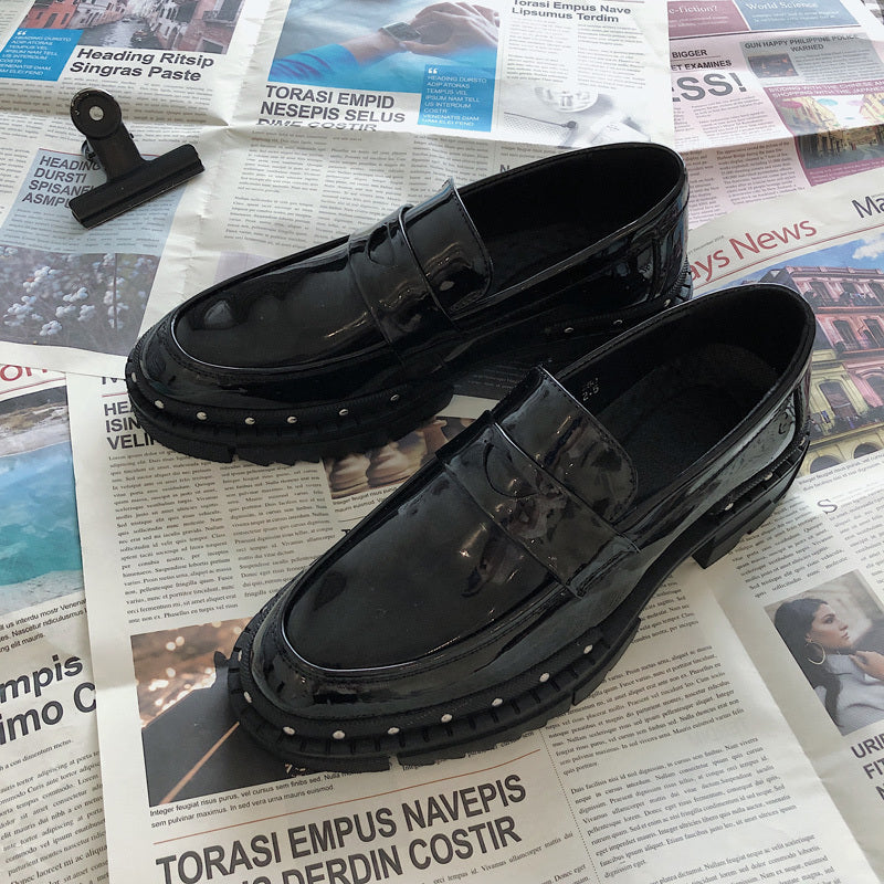 Casual Shoes Men's Korean Black English Shoes