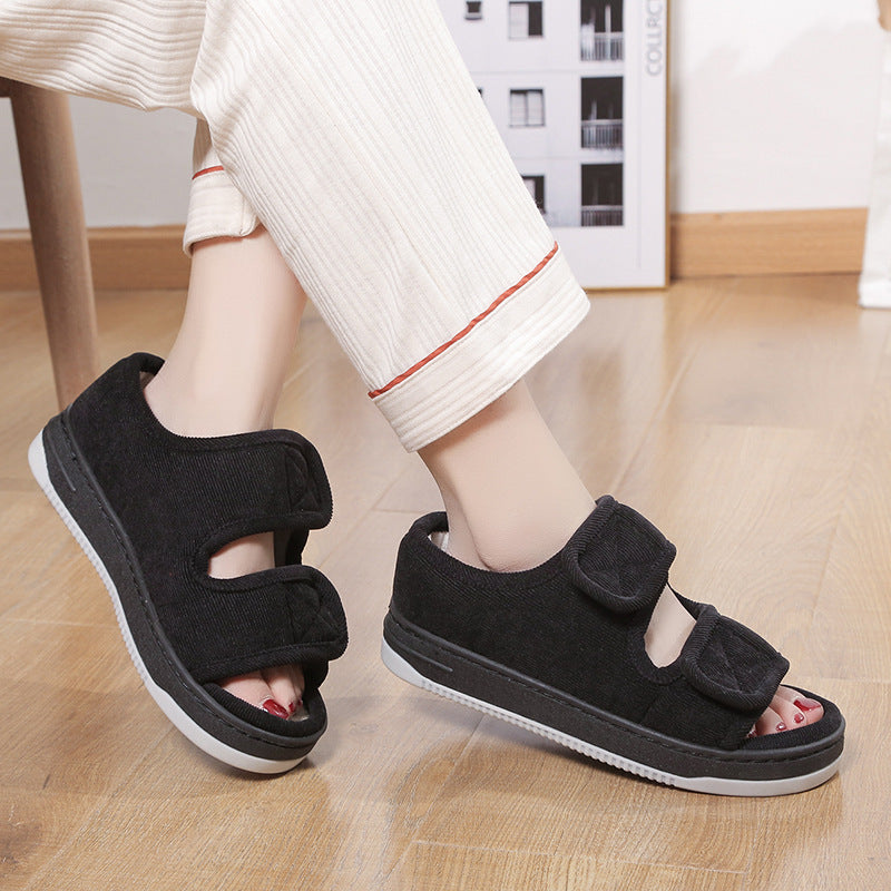 Home Linen Breathable Large Size Cloth Sandals For The Elderly