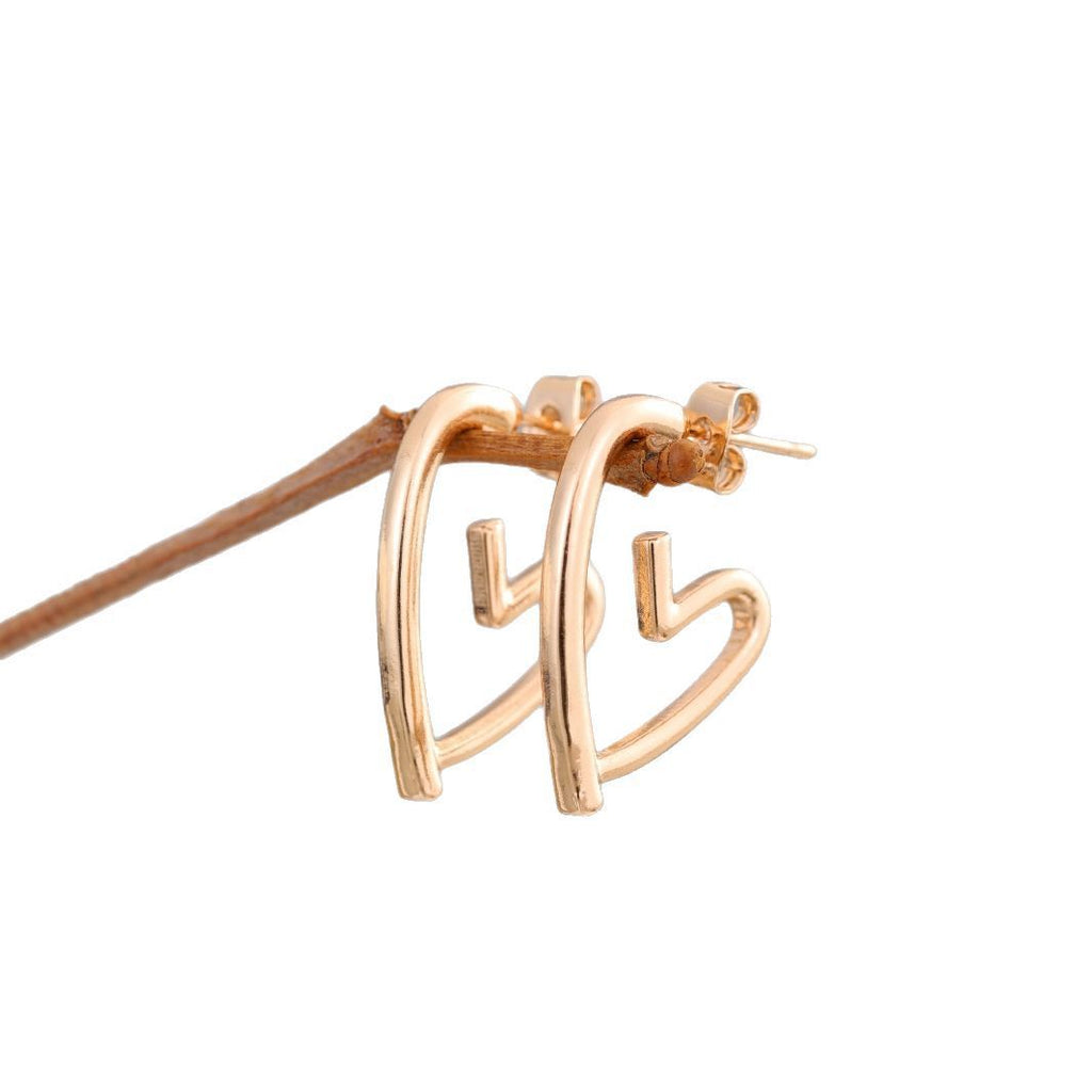 Simple And Cold Style Love Earrings For Women