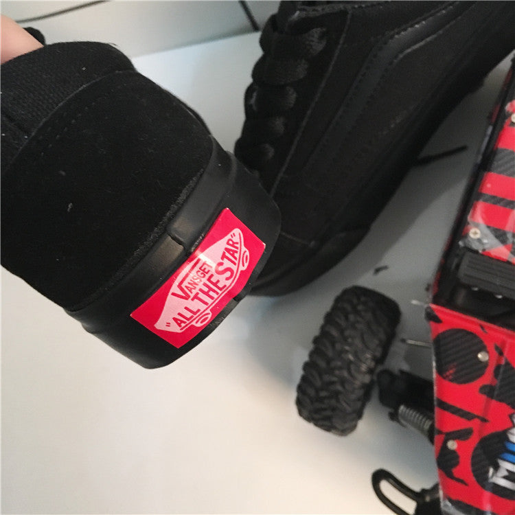 All black canvas shoes tide