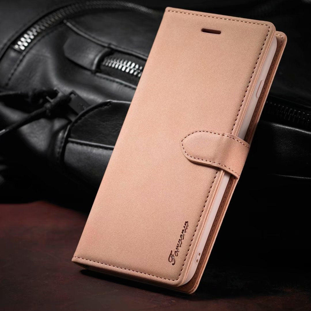 Frosted Flip Cover Magnetic Buckle Card Cover Mobile Phone Case