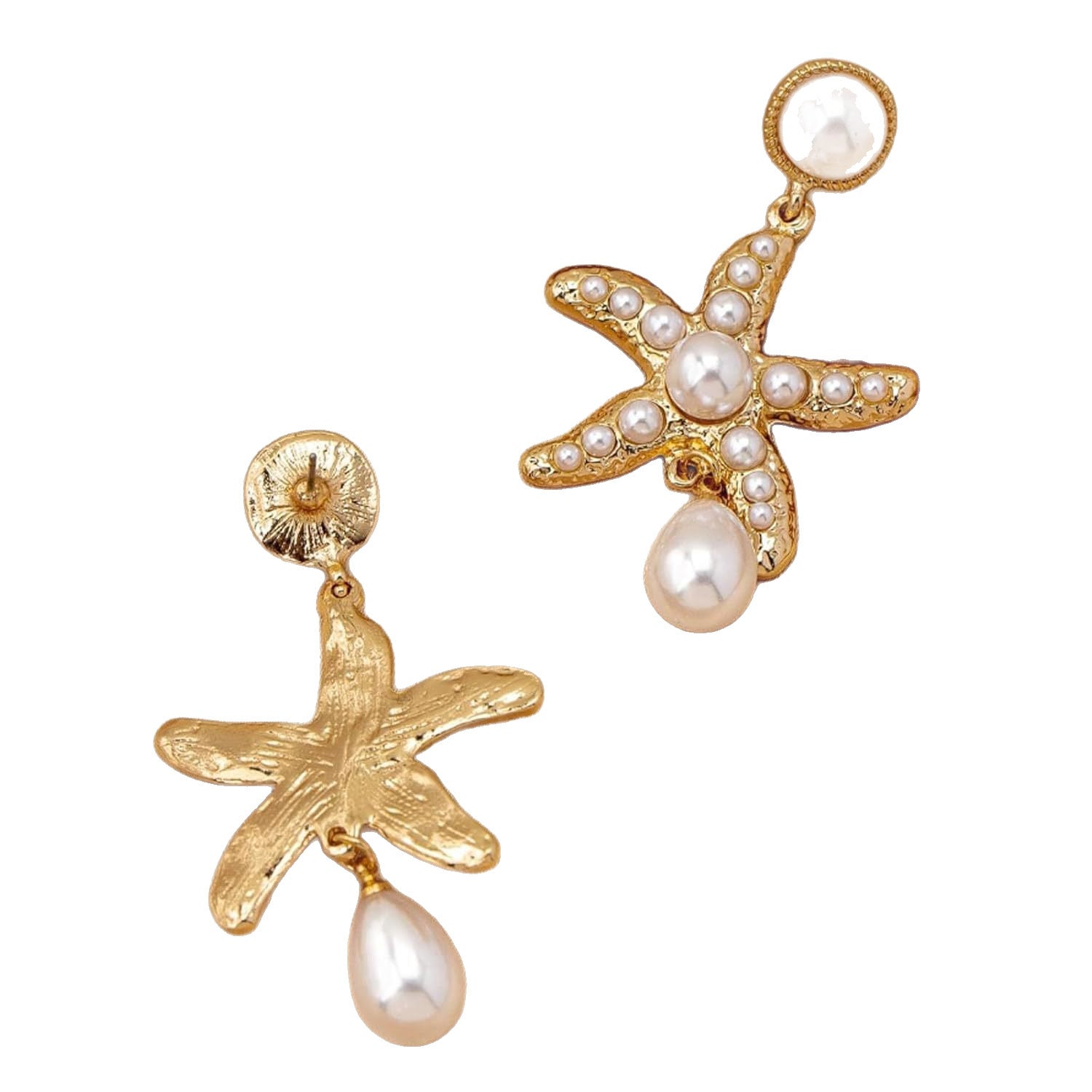 Women's High-end Light Luxury Pearl Starfish Earrings