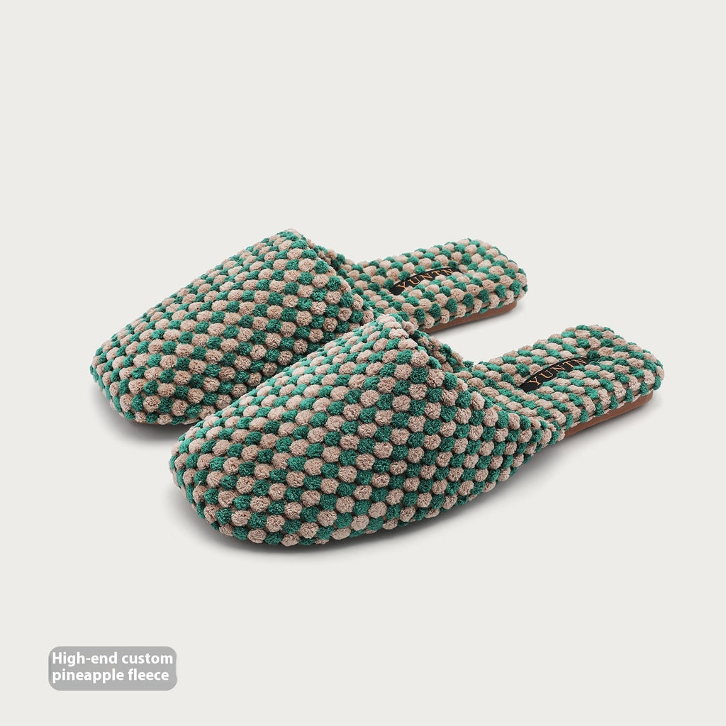 Pineapple Velvet Skin-friendly Warm Suede Couple Cotton Slippers
