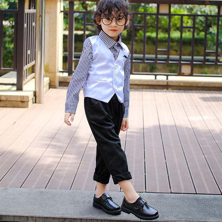 Boys' New British College Soft Sole Black Leather Shoes