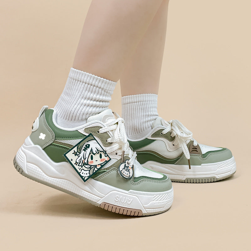 Green Versatile Good-looking Junior High School Girls' Shoes
