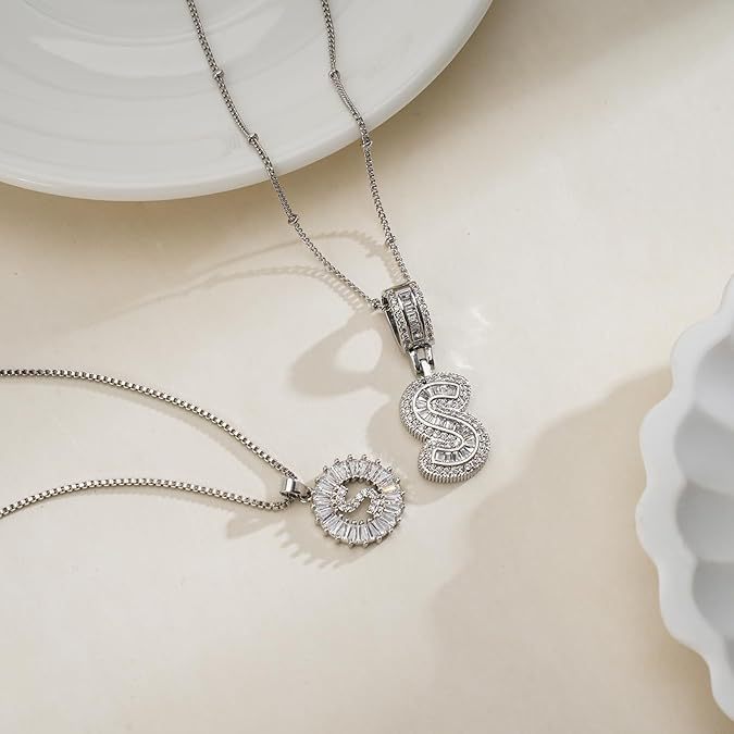 26 English Letters Copper-plated Gold Diamond Pendant Necklace