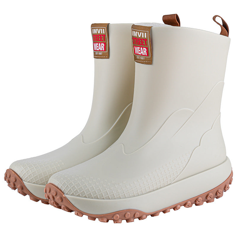 Mid And Low Tube Men's Rain Boots Outdoor Non-slip Waterproof Shoes