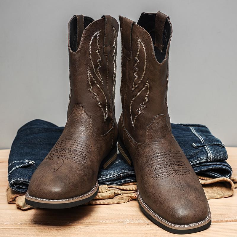Retro Autumn And Winter Western Cowboy Worker Boot