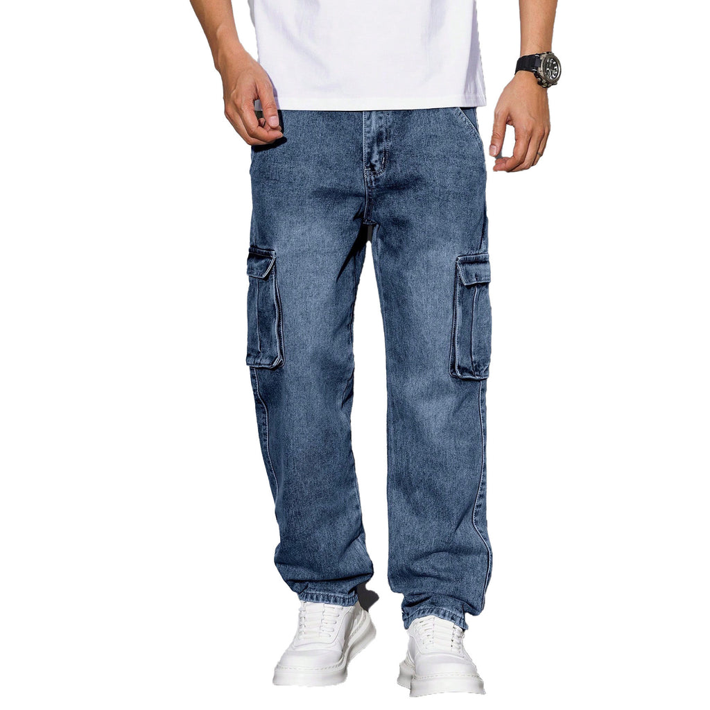 Light Blue Jeans Elastic Ankle Banded Pants
