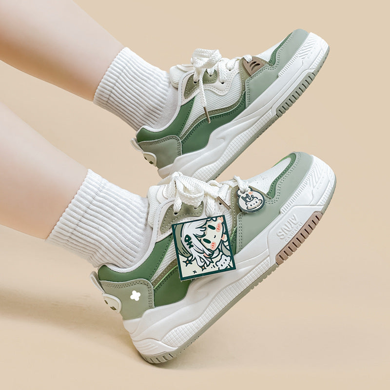 Green Versatile Good-looking Junior High School Girls' Shoes