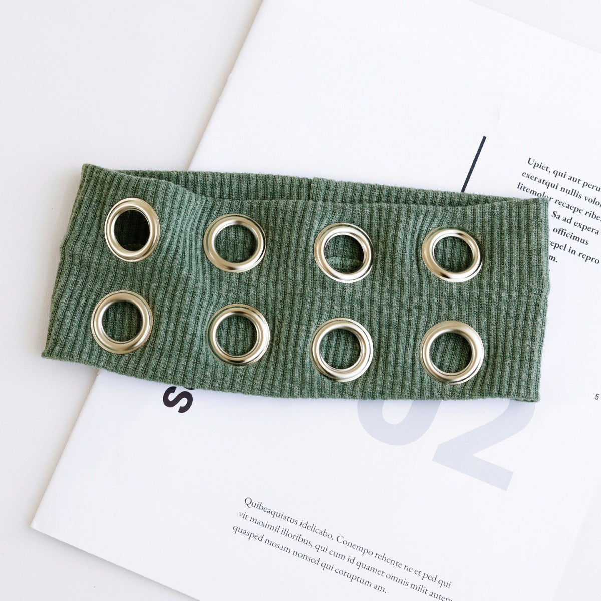 Hot Girl Metal Round Hole Hollow Out Elastic Ribbon Vintage Headwear