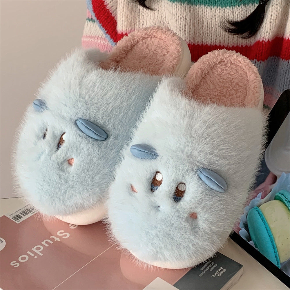 Cute Cartoon Cotton Slippers Female Student Winter