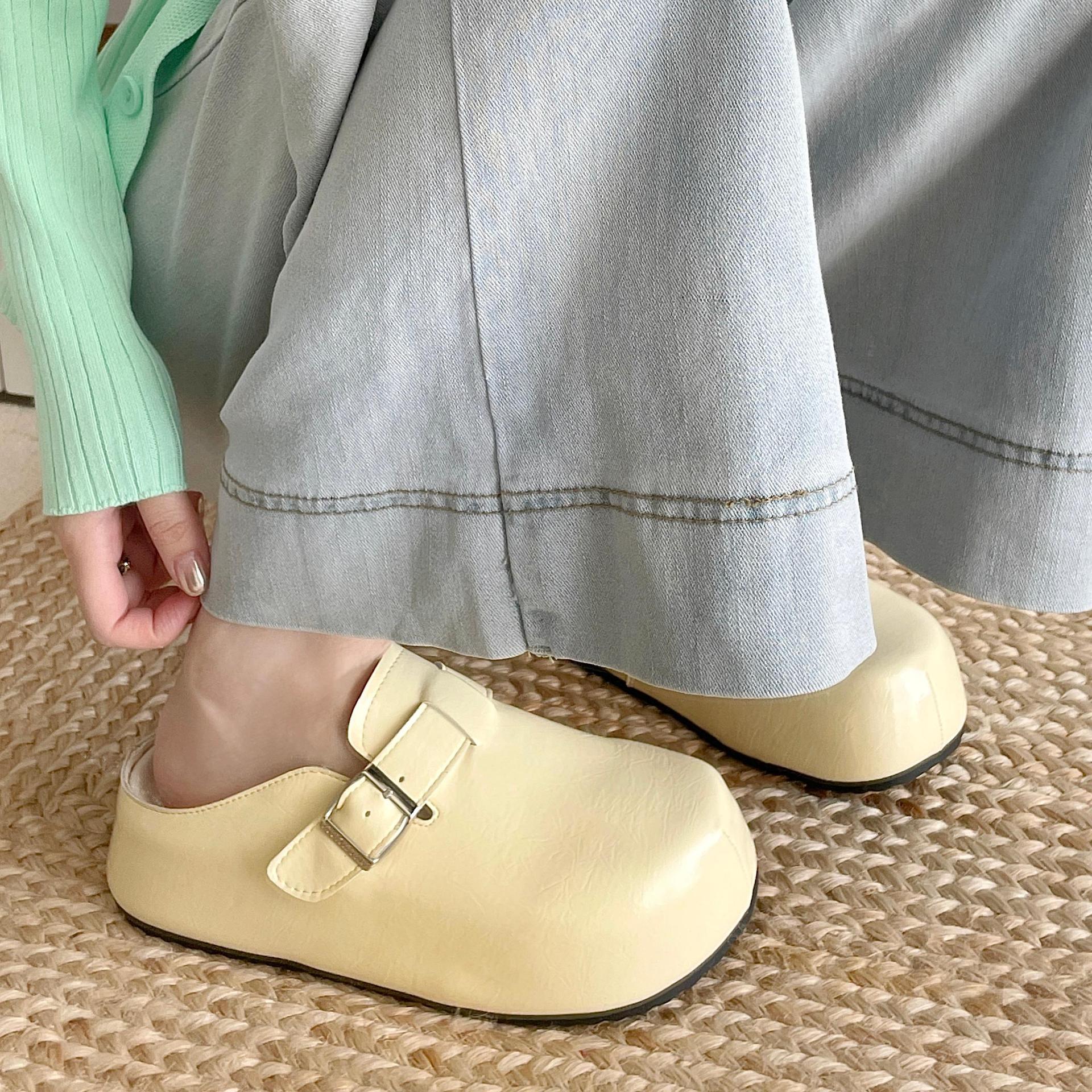 Flat Buckle Casual Sneakers Student All-matching Outer Wear Slippers