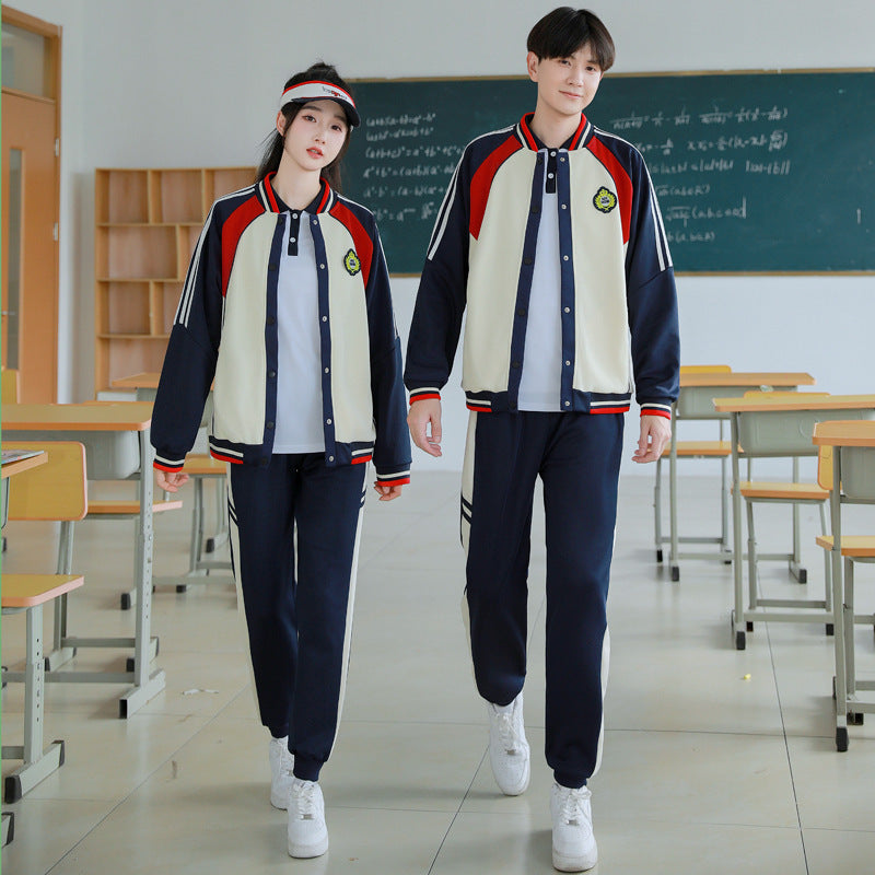 Three-piece School Uniform For Middle School Students Sports Suit