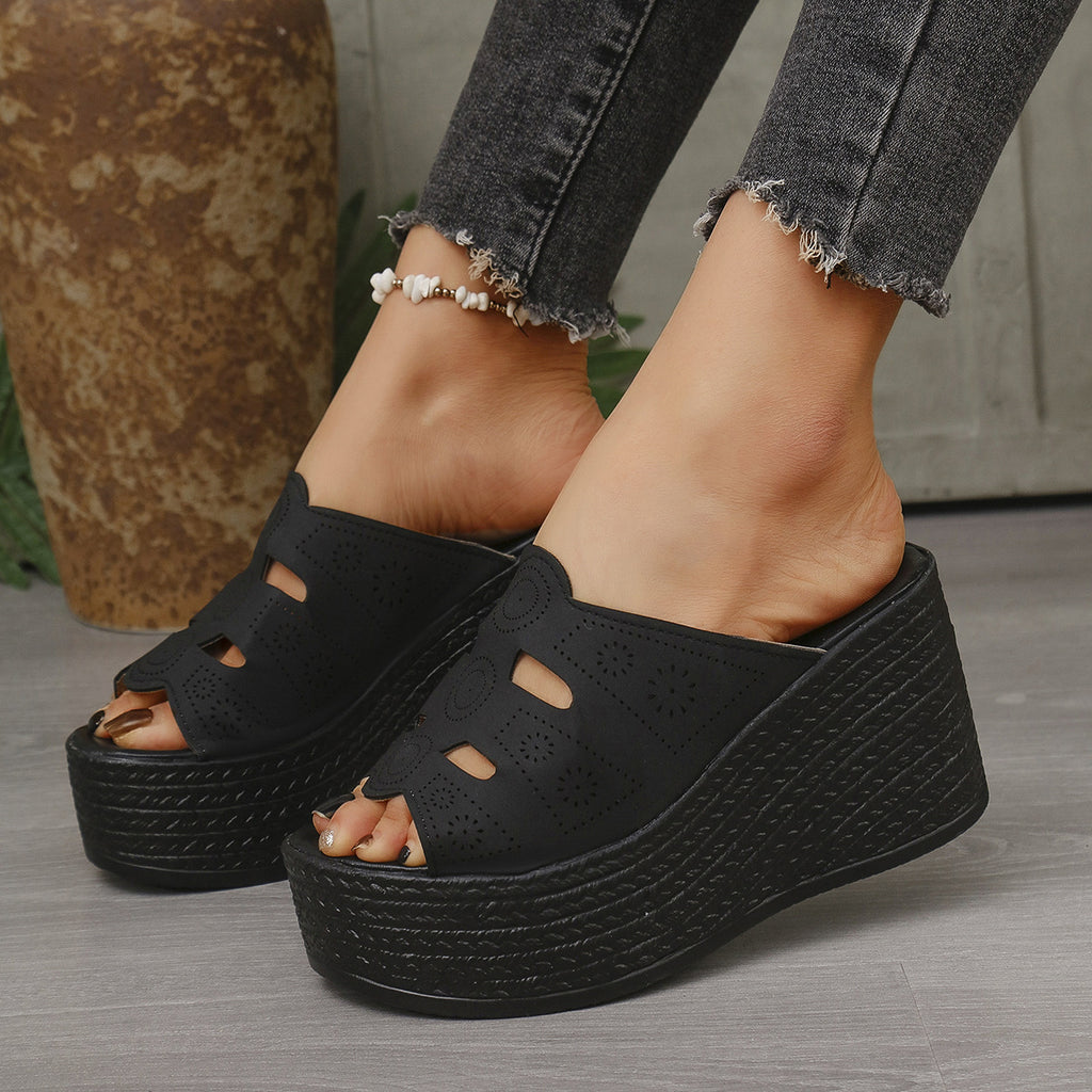 Plus Size Casual Slip-on Stitching Wedge Slippers