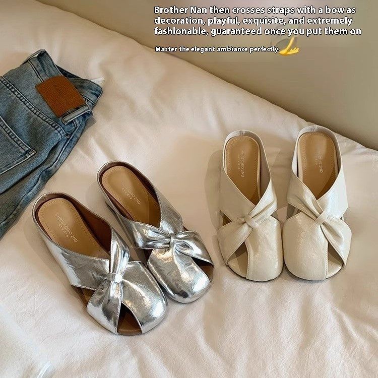 Women's Hollow-out Boken Half Slippers