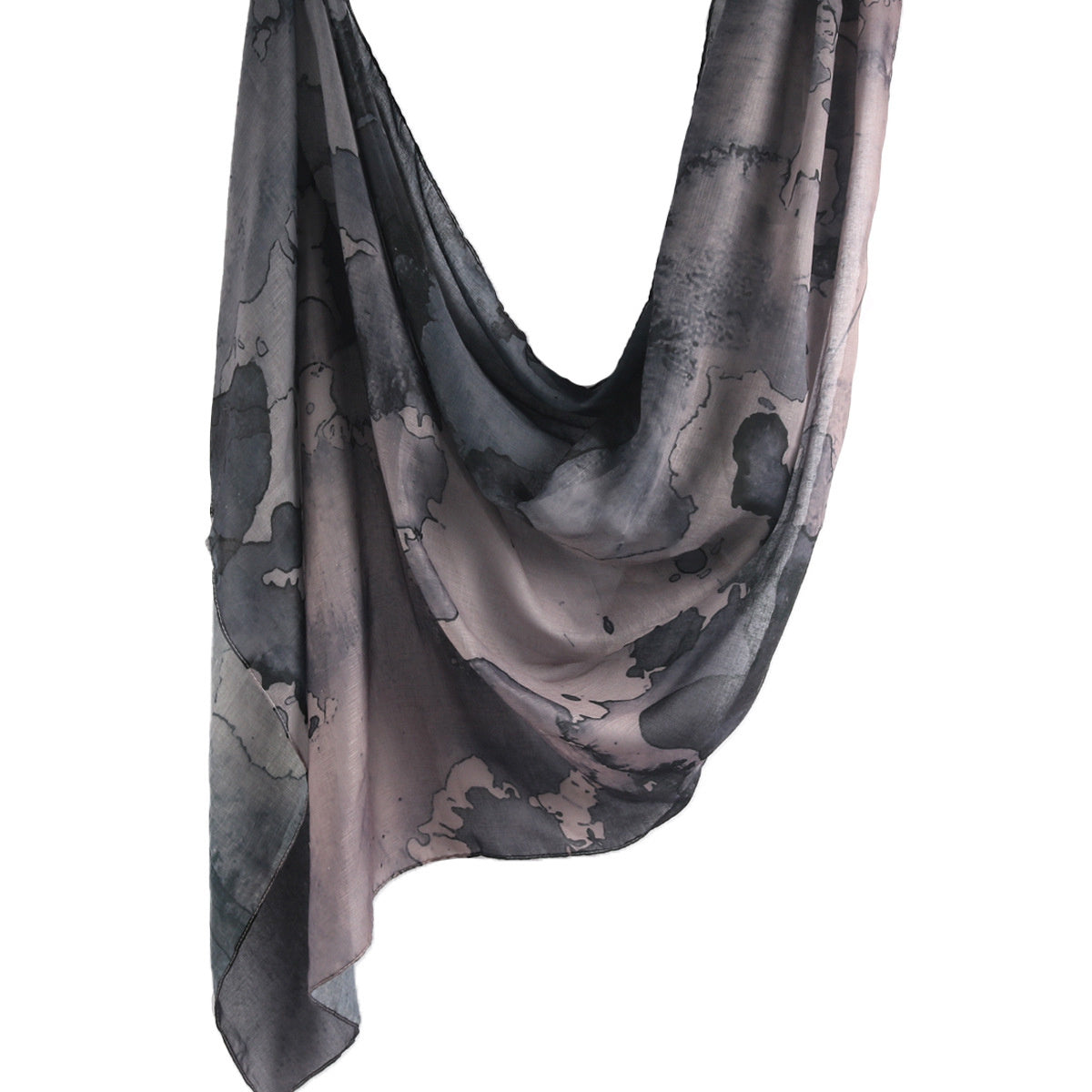 Printed Scarf Silk Ethnic Shawls Premium Marble