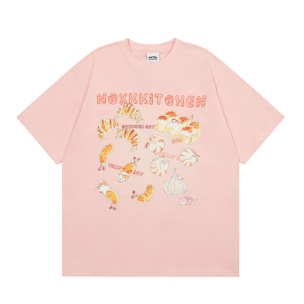 Cartoon Print Short Sleeve