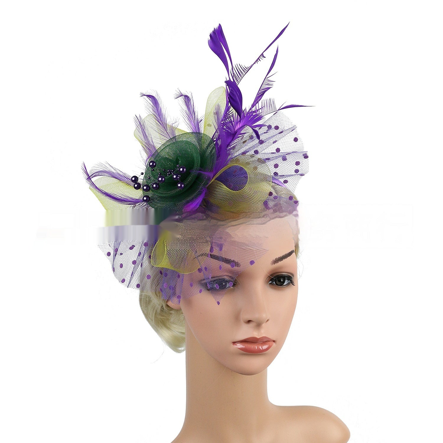 Headwear Bridal Hair Accessories Mesh Billycock Headband