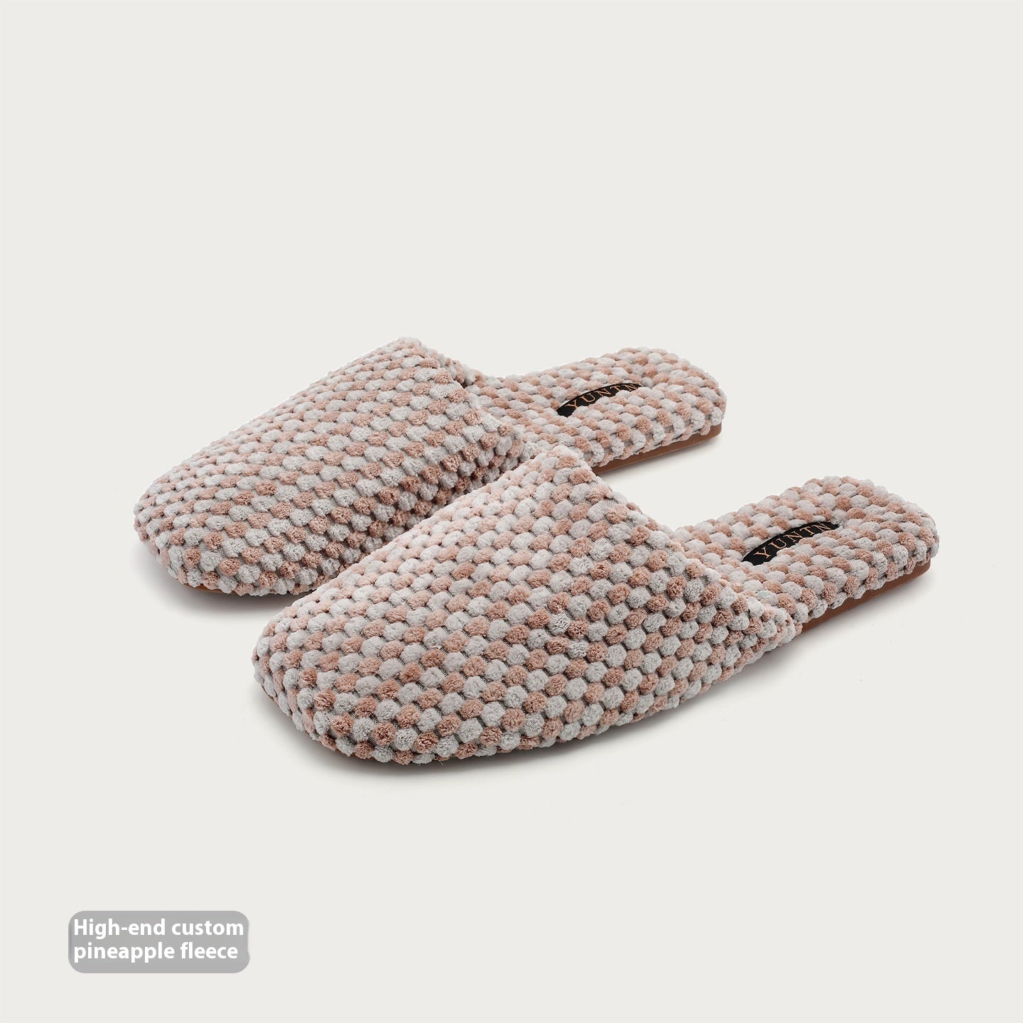 Pineapple Velvet Skin-friendly Warm Suede Couple Cotton Slippers